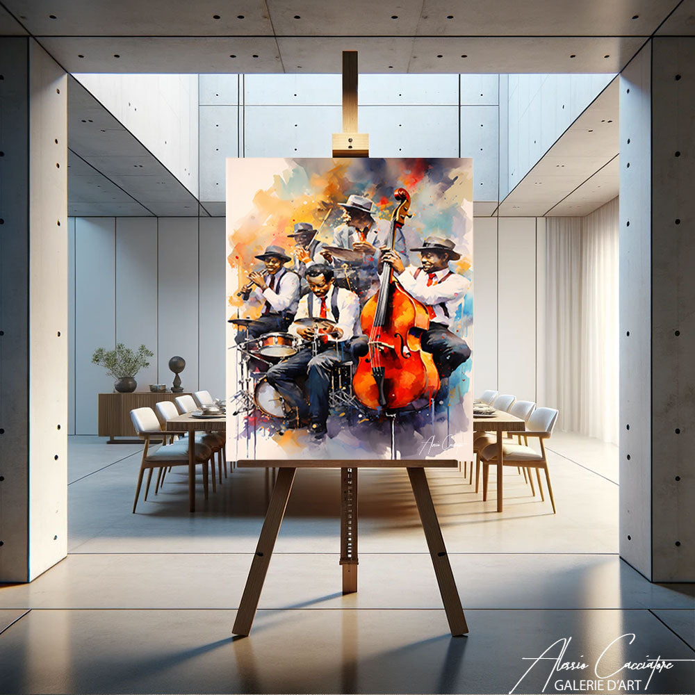 Peinture Orchestre Jazz | Alessio Cacciatore