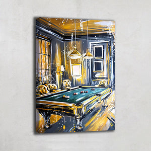 TABLEAU BILLARD DORÉ