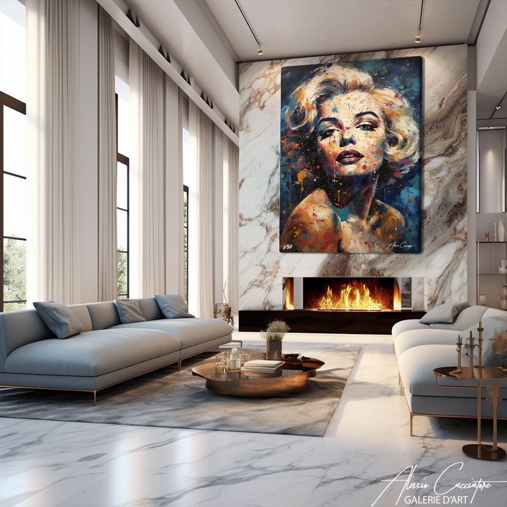 Tableau Sur Toile Marilyn Monroe Style Abstrait - Impression D'art Moderne, Neuf Avec Cadre