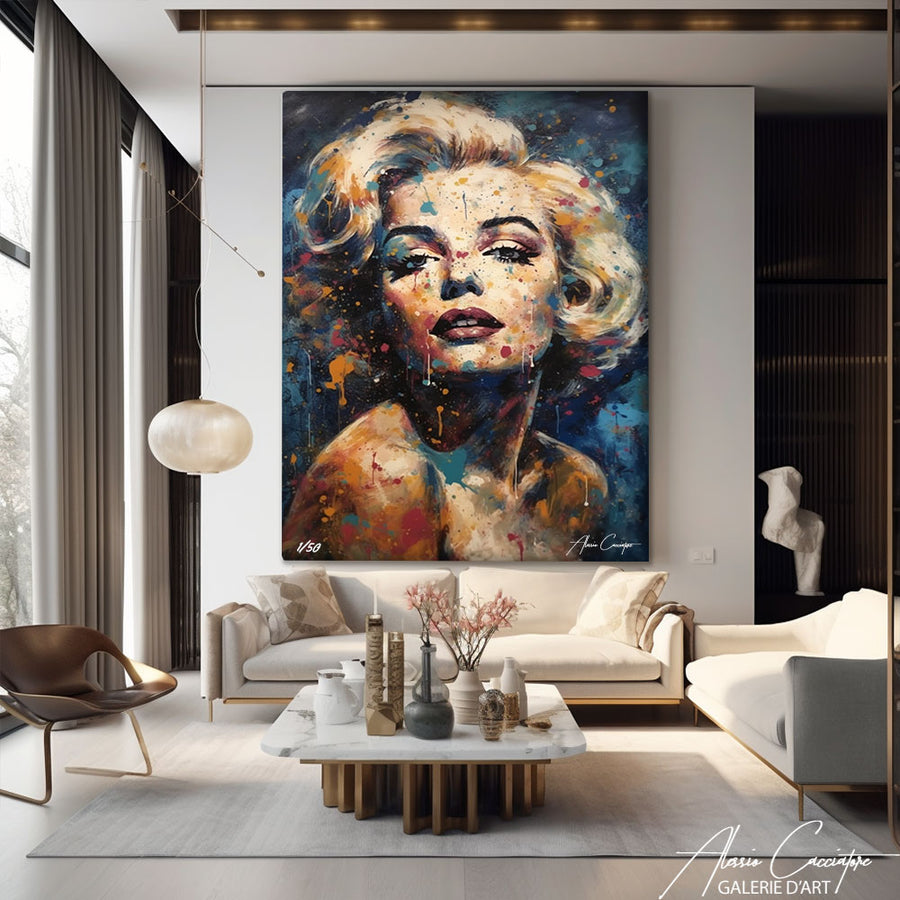 tableau marilyn monroe couleur – mise en situation