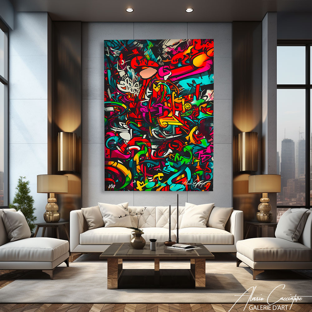 tableau acrylique graffiti