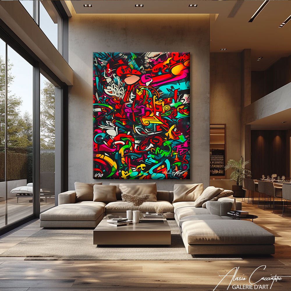 tableau graffiti pop art