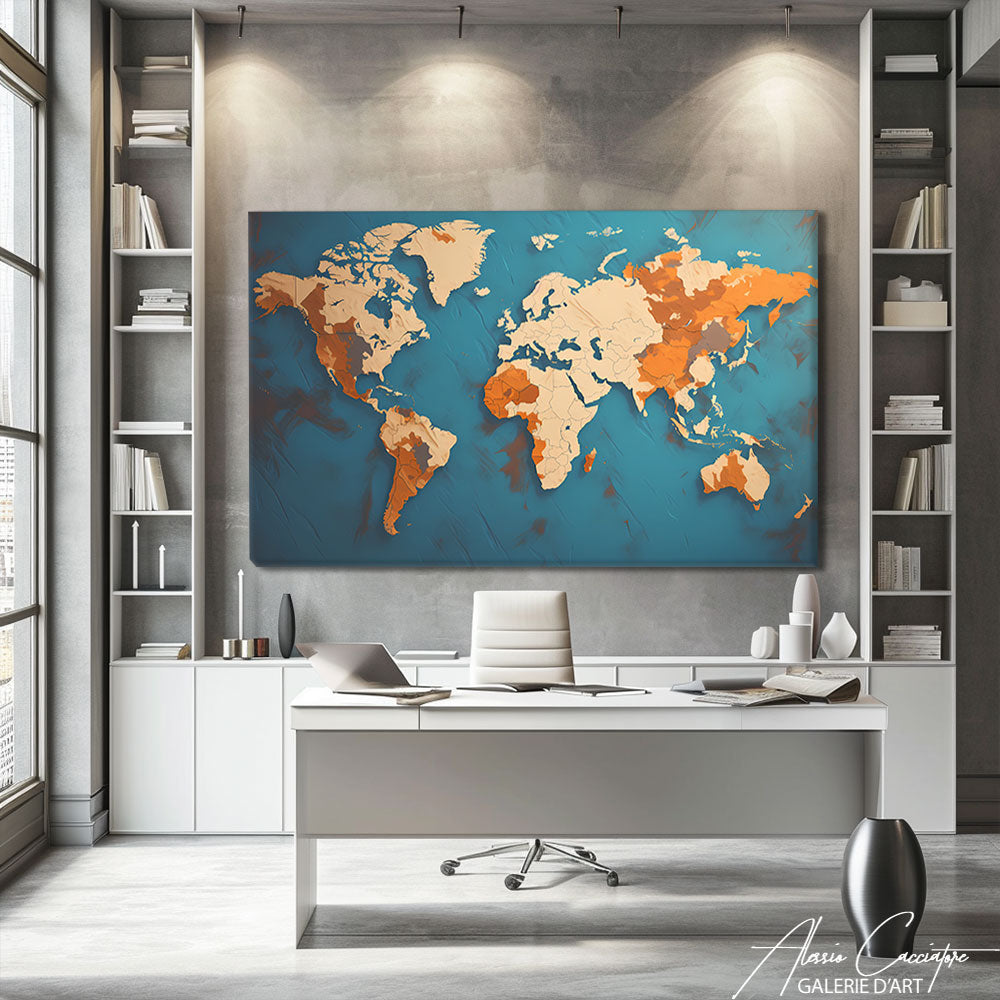 tableau carte du monde design