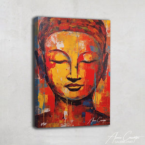 tableau zen bouddha rouge