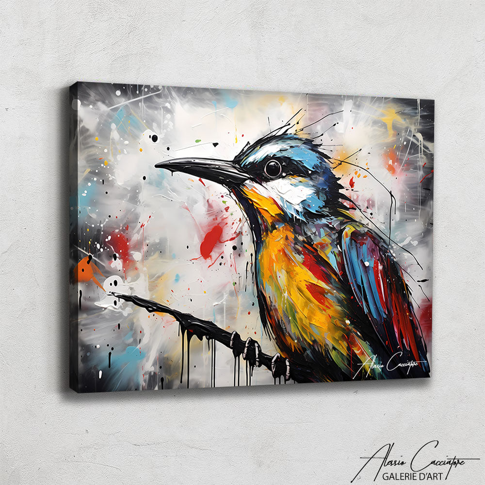 peinture oiseau abstrait