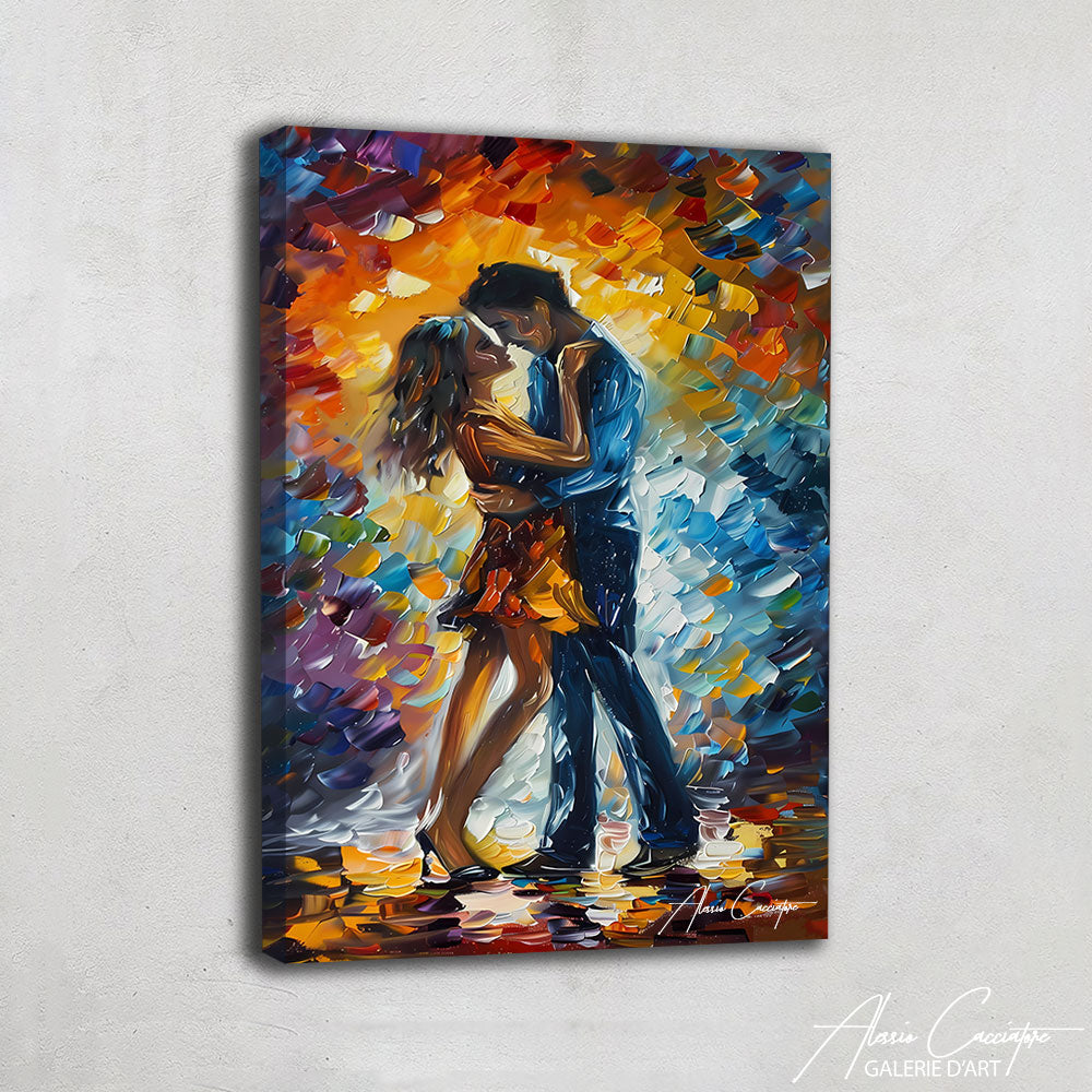 Peinture Couple Enlacé