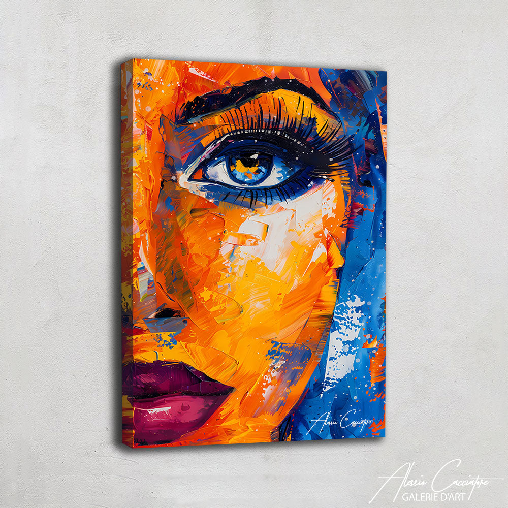 Tableau Visage Femme Coloré