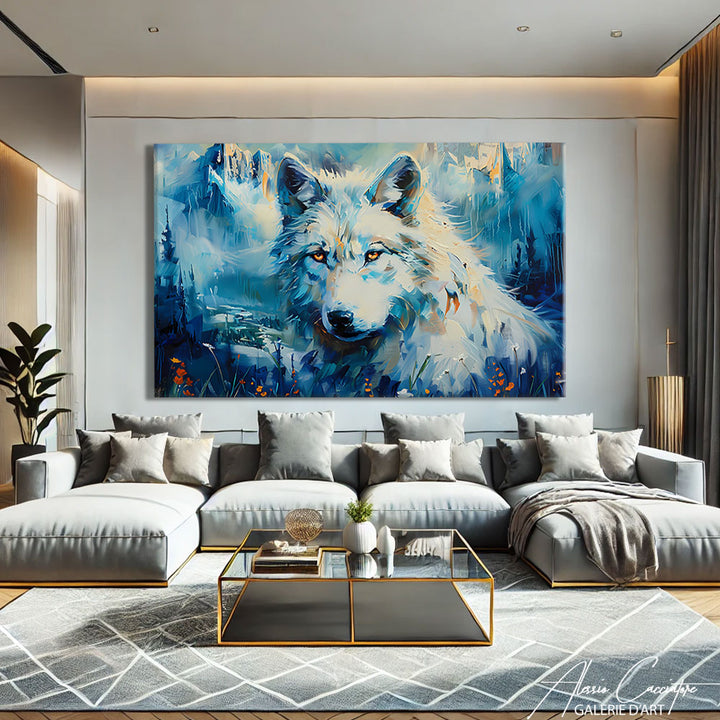 tableau loup moderne