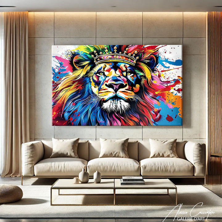 Tableau Lion Pop Art