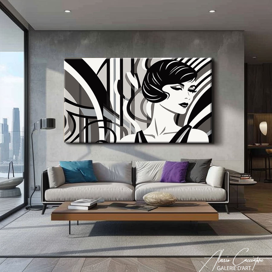 Tableau Art Déco Ancien – mise en situation