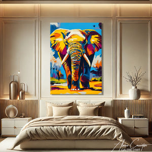 Toile avec éléphant
