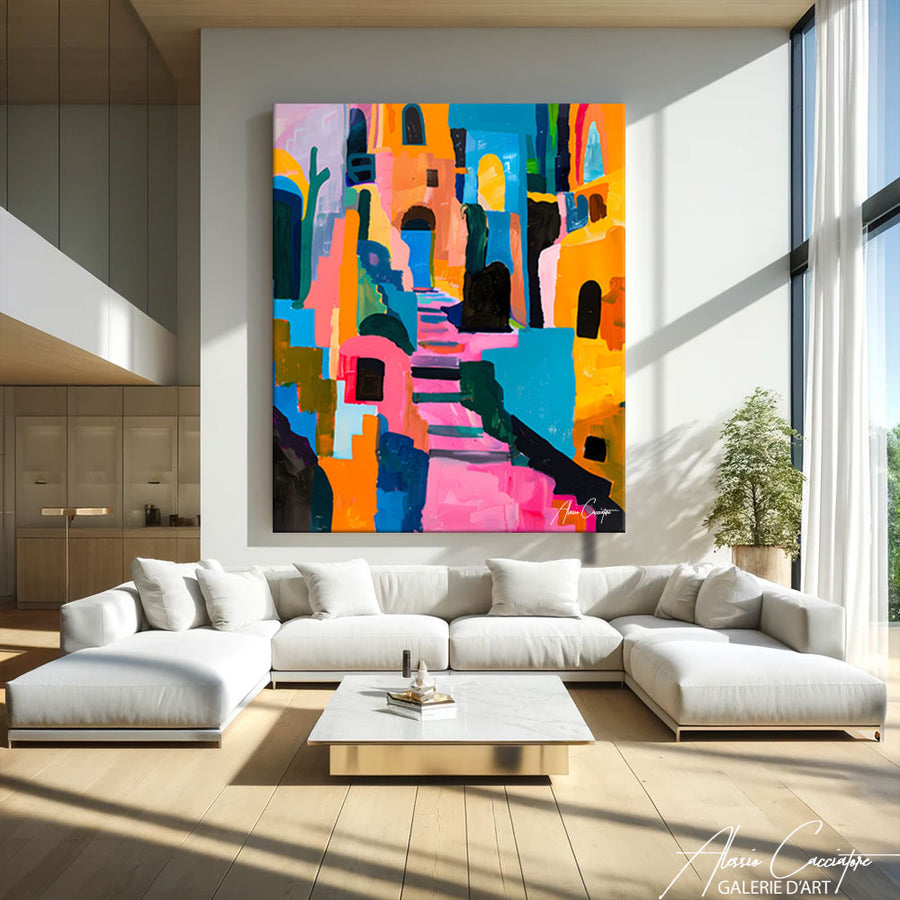 Tableau Coloré Abstrait – mise en situation