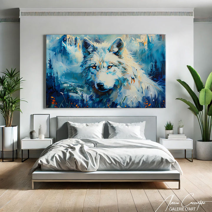 Peinture de Loup sur toile
