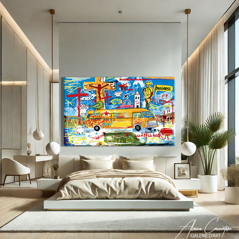 tableau street art avec cadre
