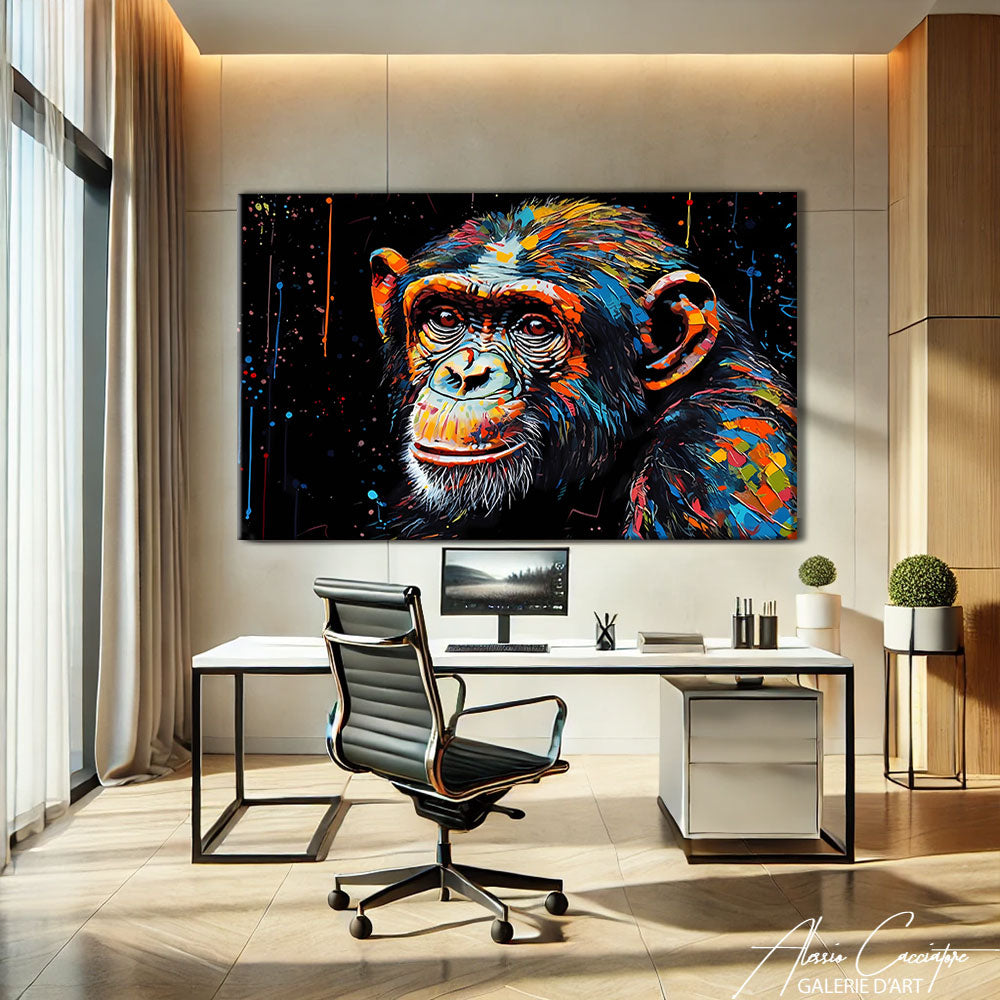 tableau singe coloré
