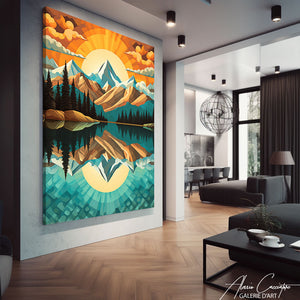 tableau montagne moderne