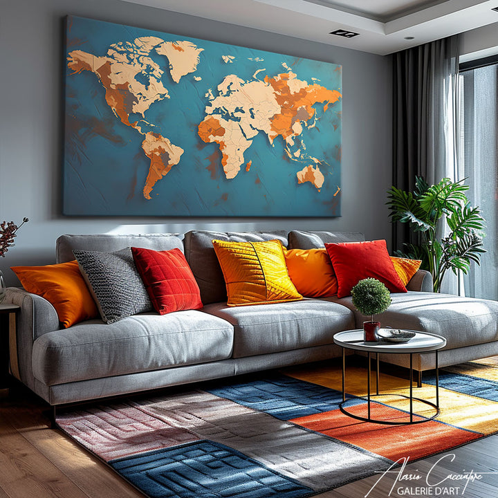 tableau mural carte du monde