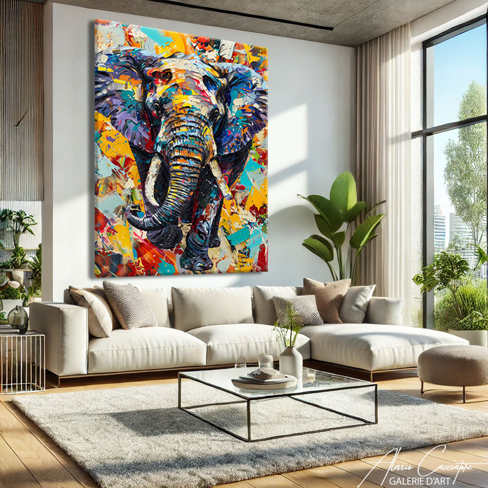 Tableau Famille Éléphant
