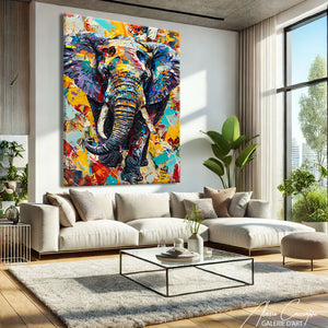 Tableau Famille Éléphant
