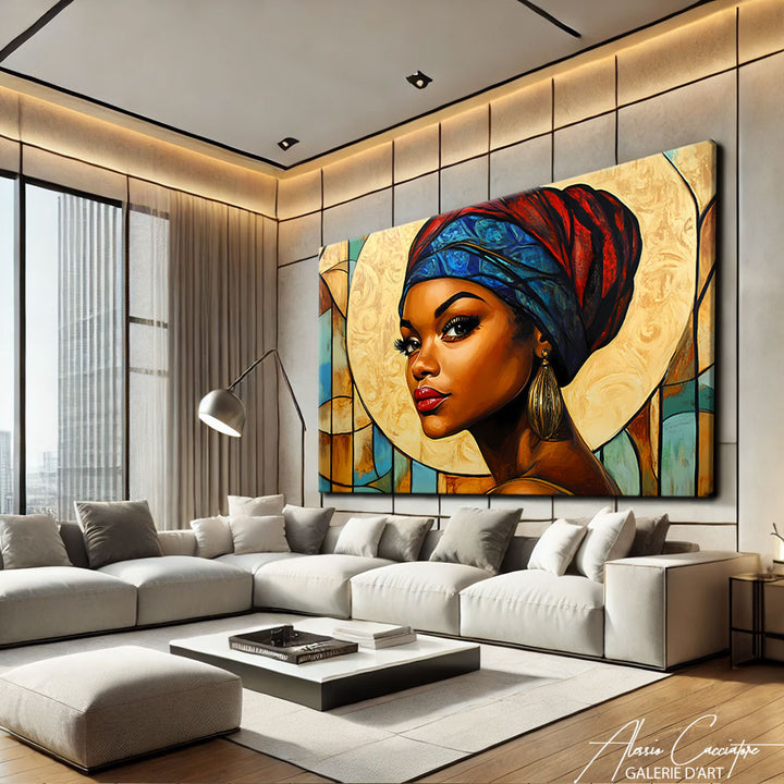 tableau femme africaine peinture