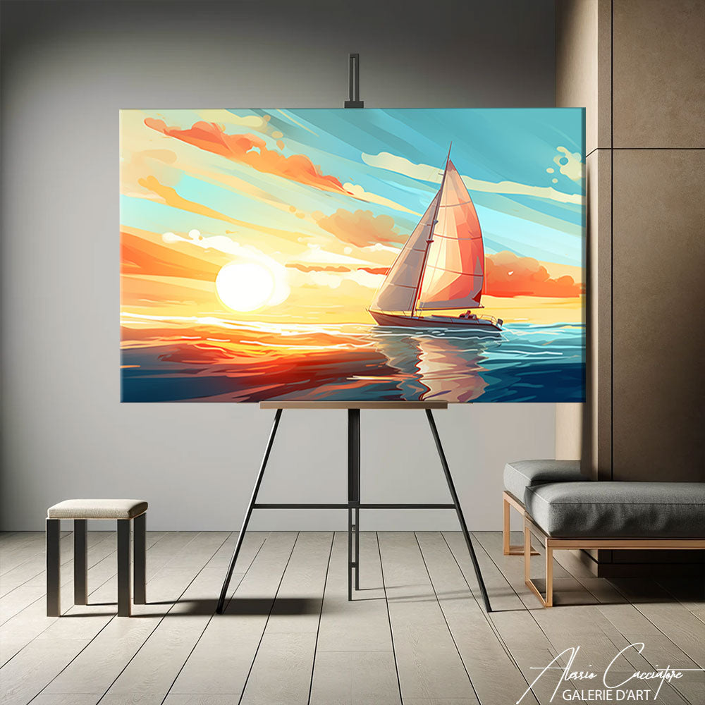 tableau bateau coloré