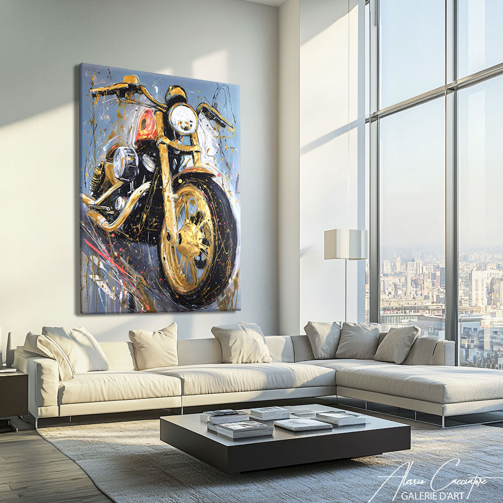 Tableau Peinture Moto