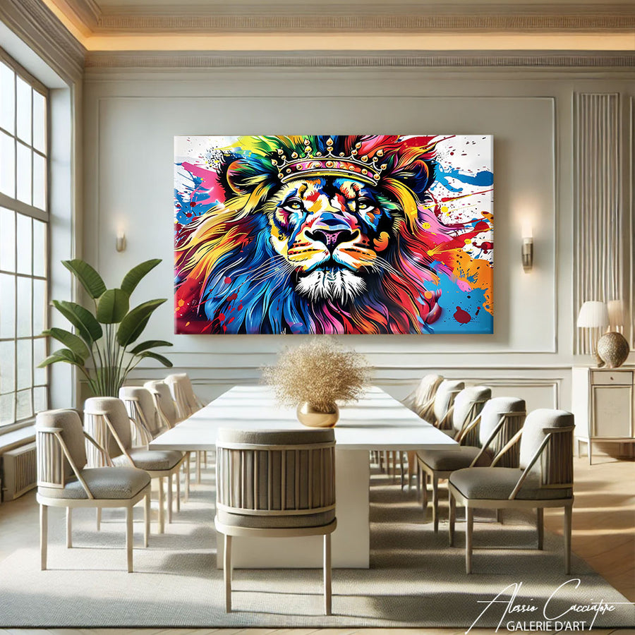 Tableau Lion Couronne – mise en situation