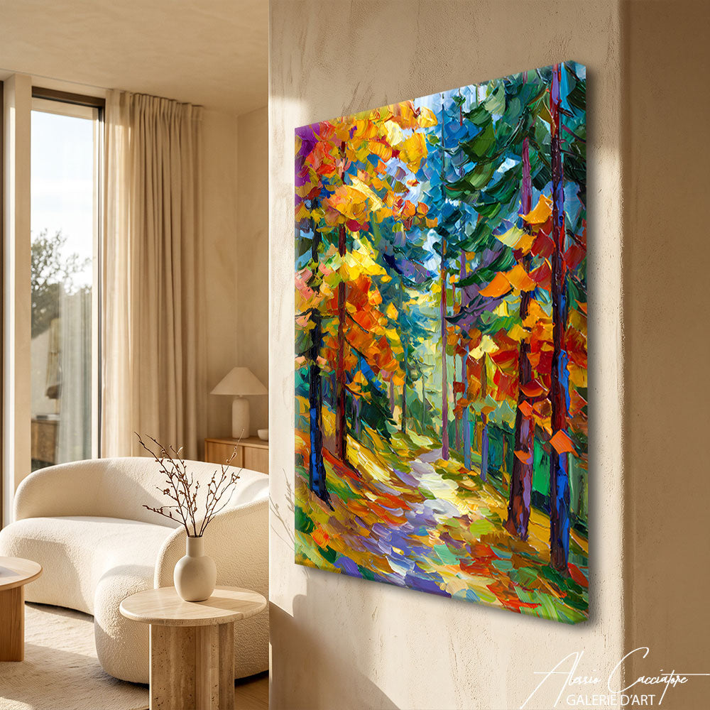 tableau foret peinture