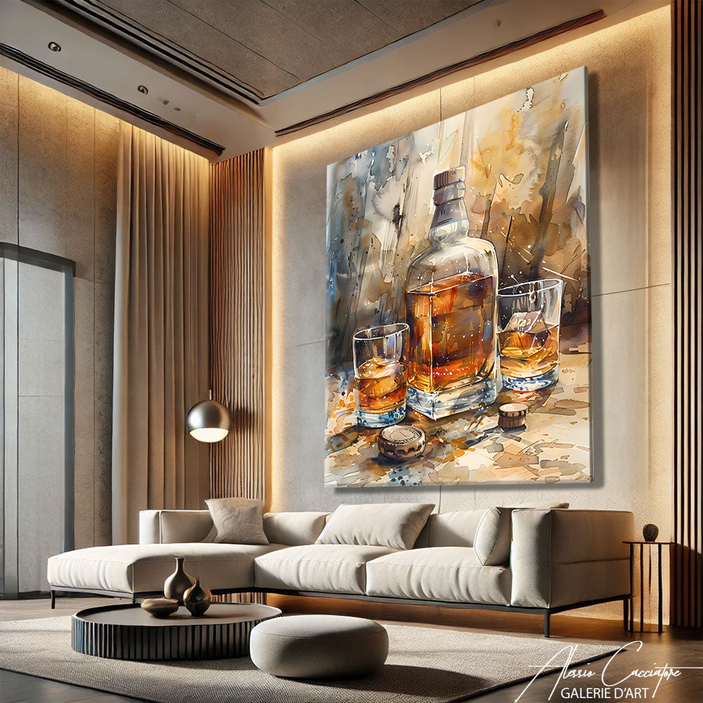 TABLEAU WHISKY ABSTRAIT