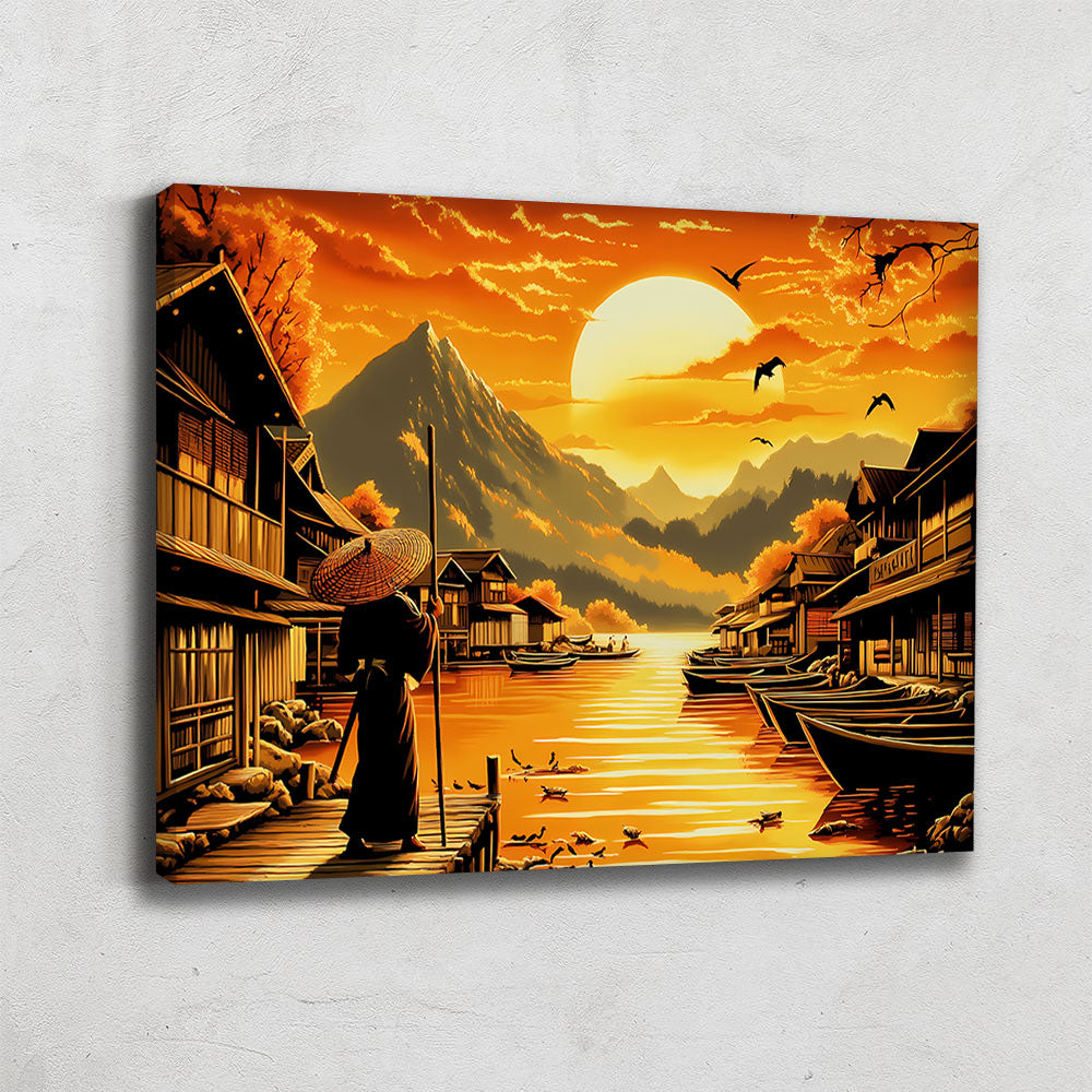 Tableau Coucher De Soleil Japonais