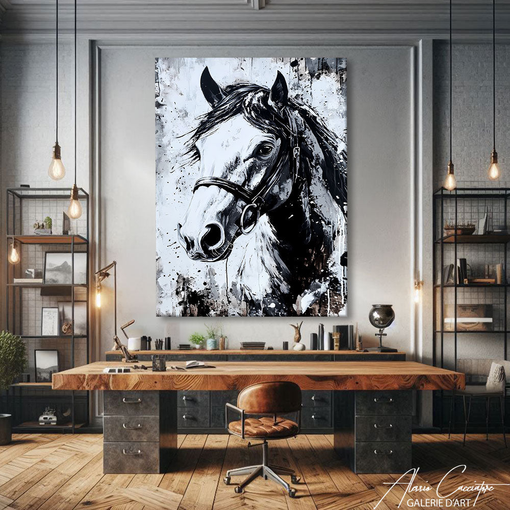 TABLEAU CHEVAL NOIR