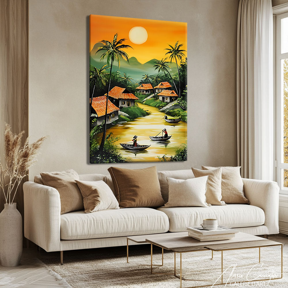 tableau coucher de soleil