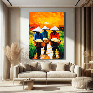 tableau coucher de soleil