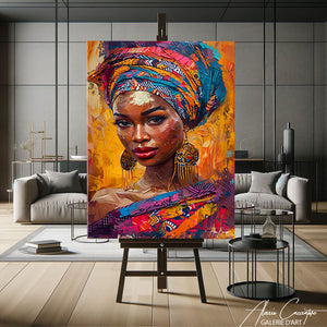 tableau femme africaine peinture