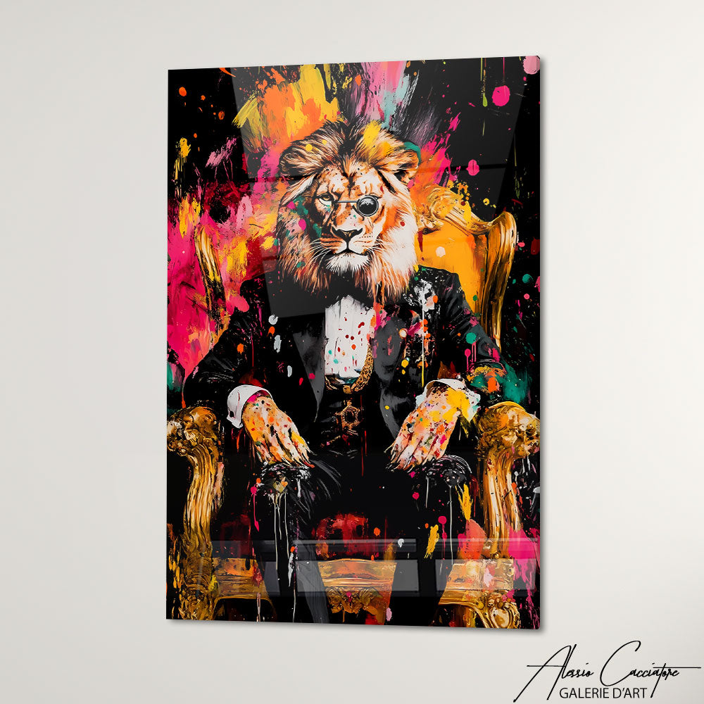 Tableau lion Coloré