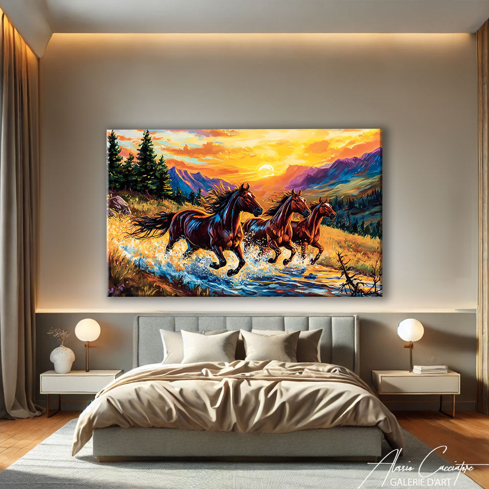 tableau coucher de soleil