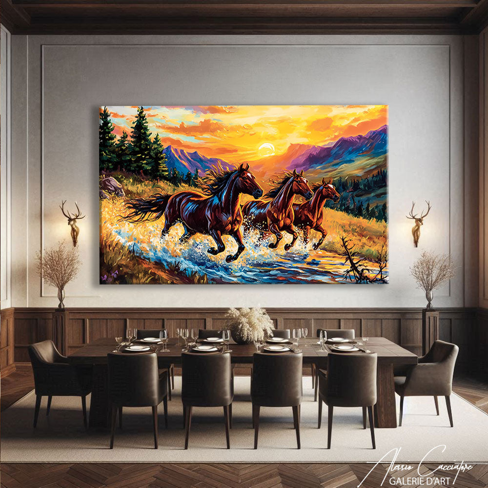 TABLEAU CHEVAL MONTAGNE
