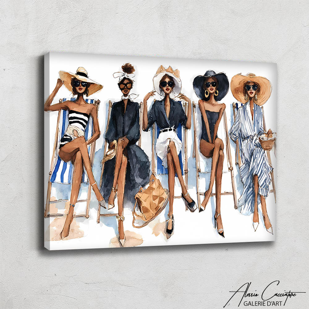 Tableau Abstrait Blanc Femmes