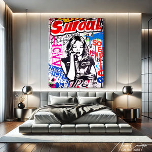 tableau street art femme