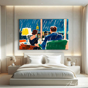 Toile Dessin Couple