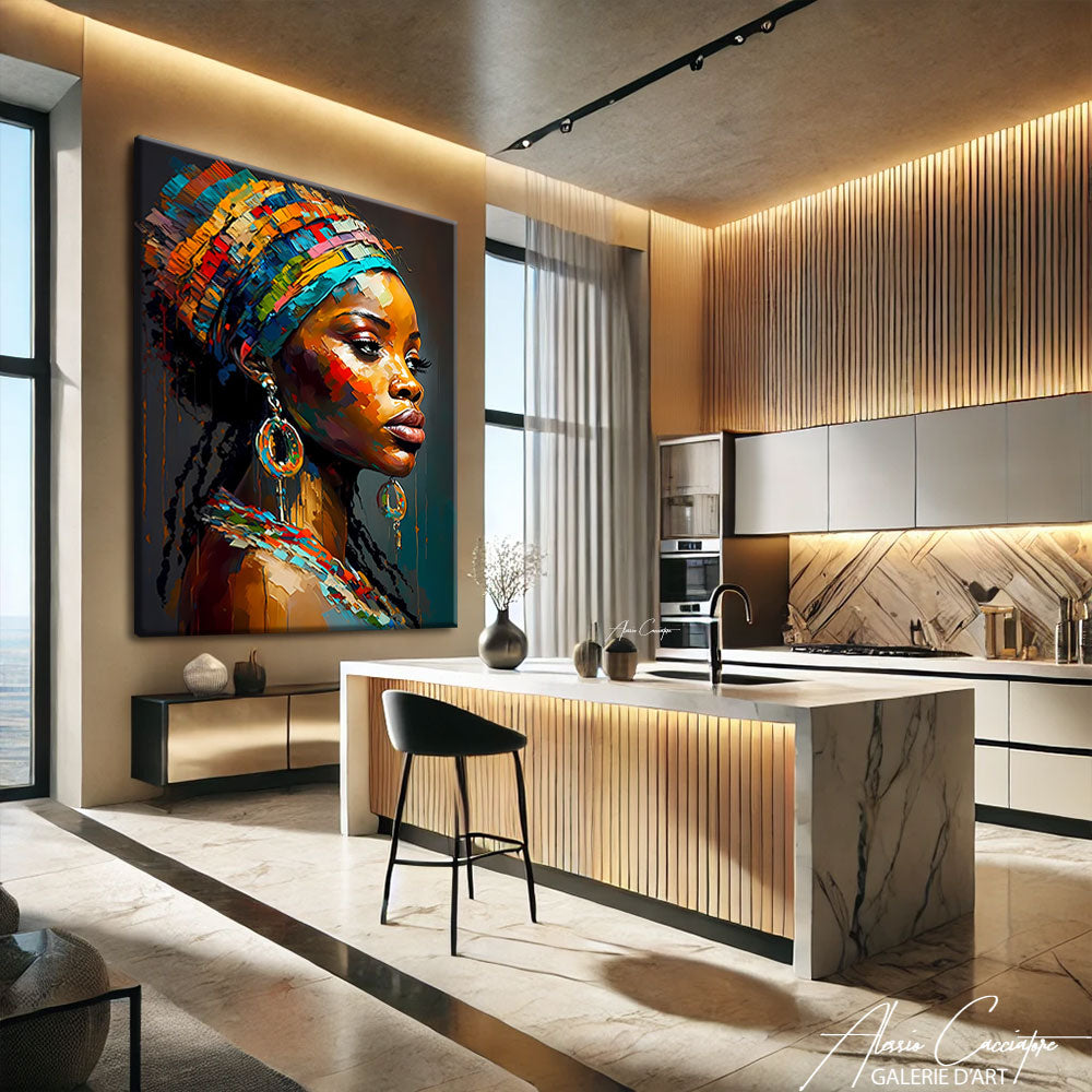 TABLEAU AFRICAIN ABSTRAIT