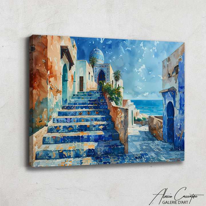 Tableau oriental bleu