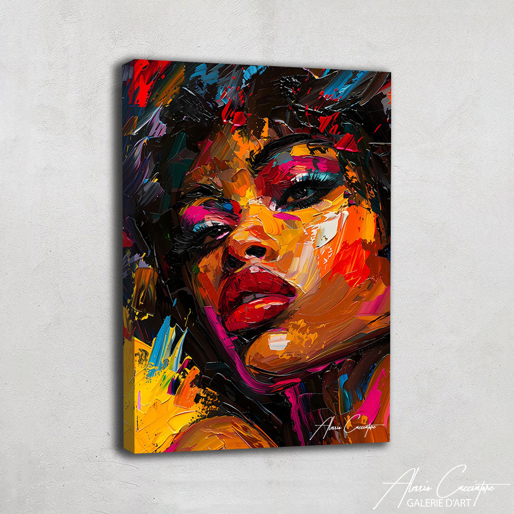 Tableau Peinture Portrait Femme Africaine