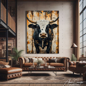 TABLEAU VACHE HIGHLAND RUSTIQUE
