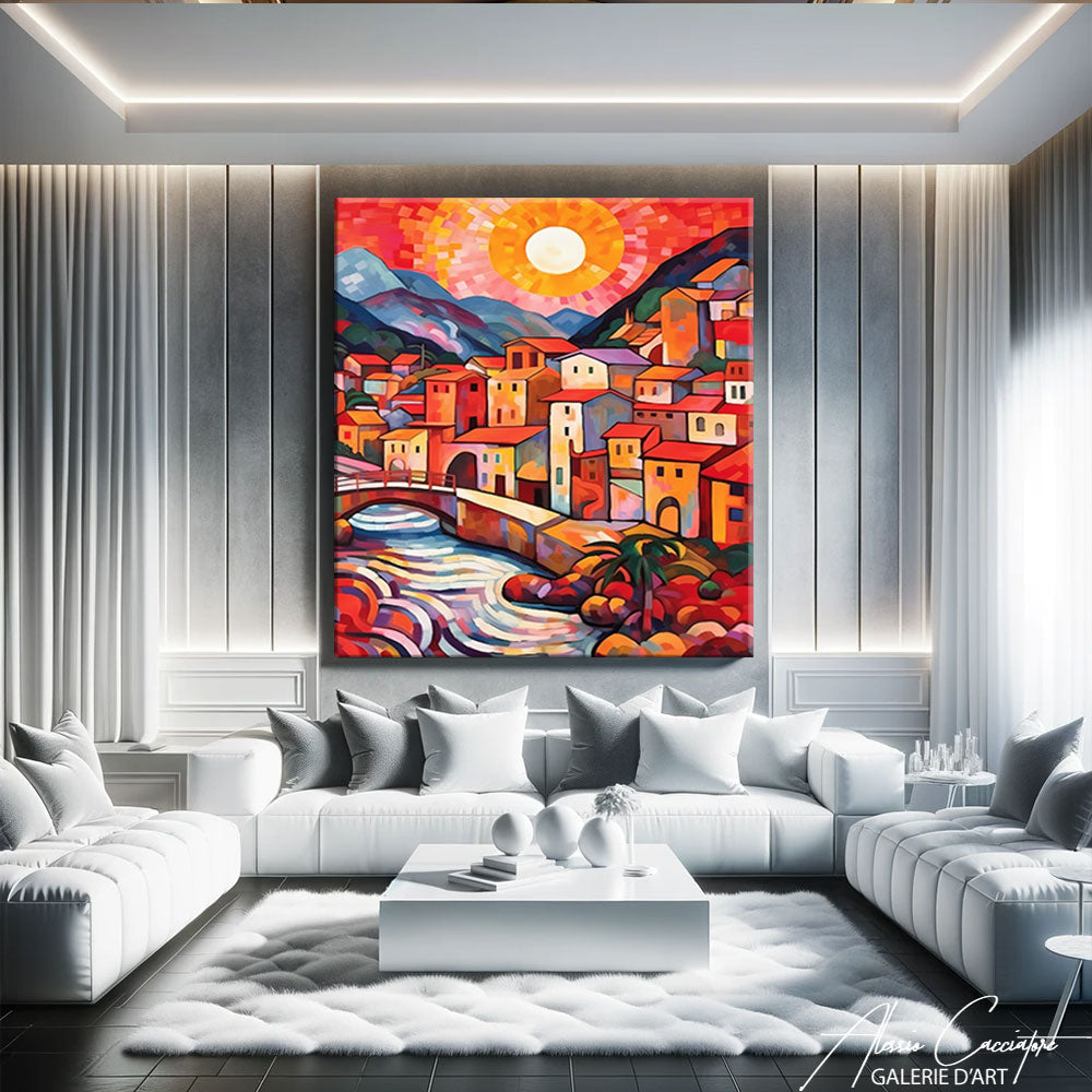 tableau abstrait ville