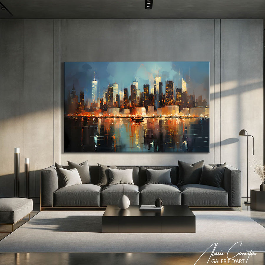 Tableau New York Peinture Abstraite – mise en situation