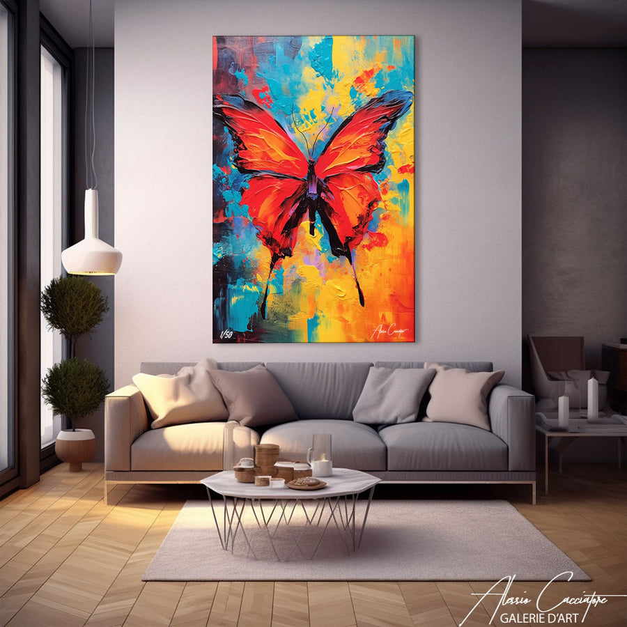 tableau avec papillon – mise en situation