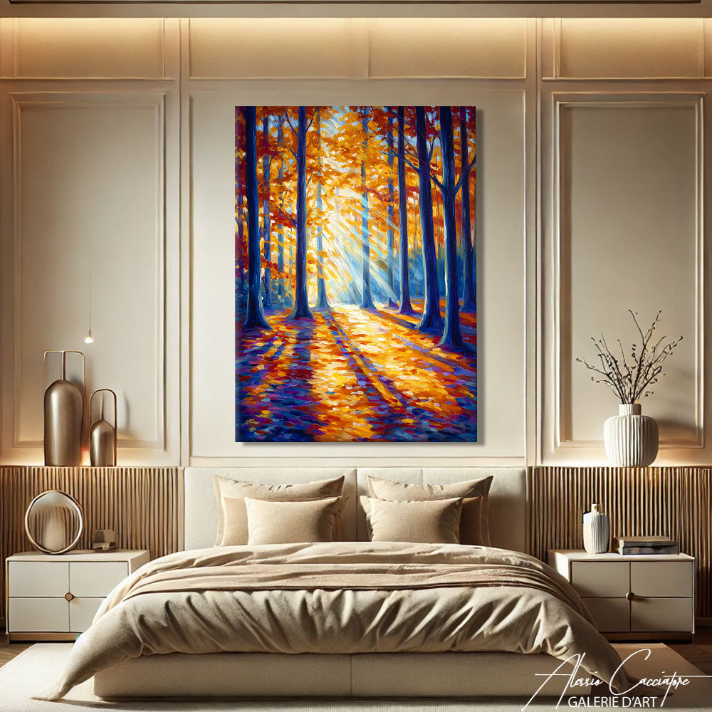 Tableau Forêt Abstrait