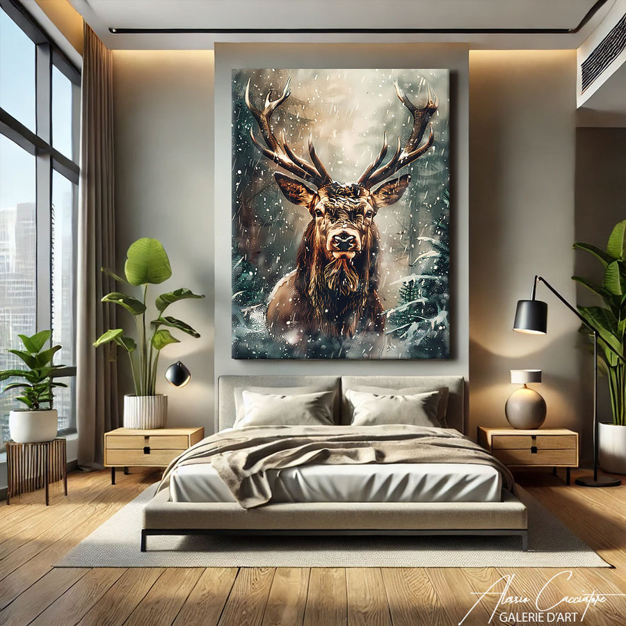 Tableau Cerf Couleur
 – mise en situation