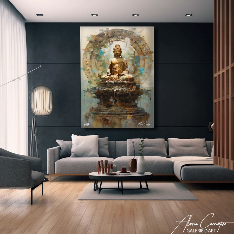 tableau peinture bouddha zen asiatique – mise en situation